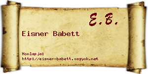 Eisner Babett névjegykártya